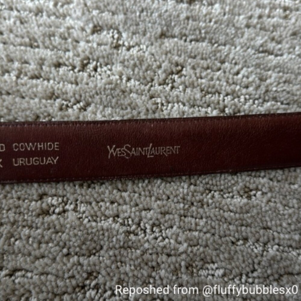 Vintage YSL Burgundy Leather Belt - Picture 4 of 9